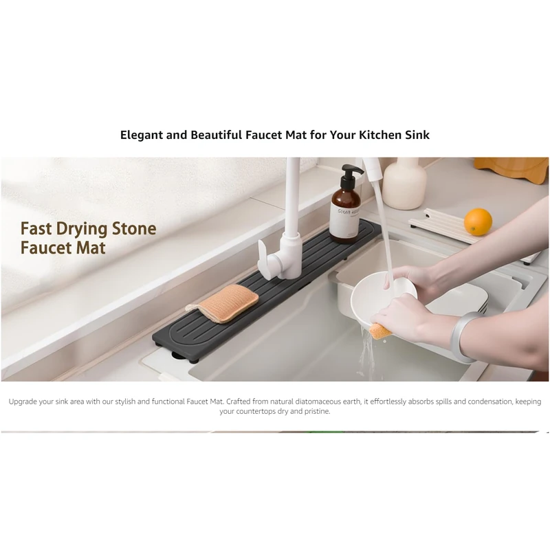 Diatomite Absorbent Faucet Mat Detail Image 01