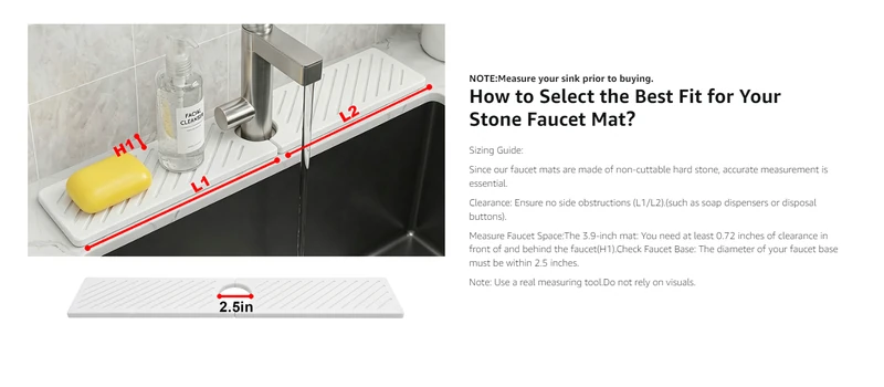 Diatomite Absorbent Faucet Mat Detail Image 04