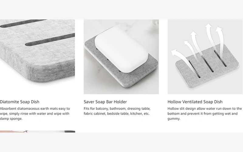 Diatomite Absorbent Soap Mat Detail Image 02