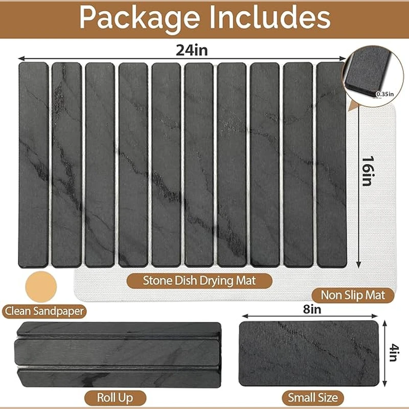 Foldable Diatomite Stone Vanity Mat
