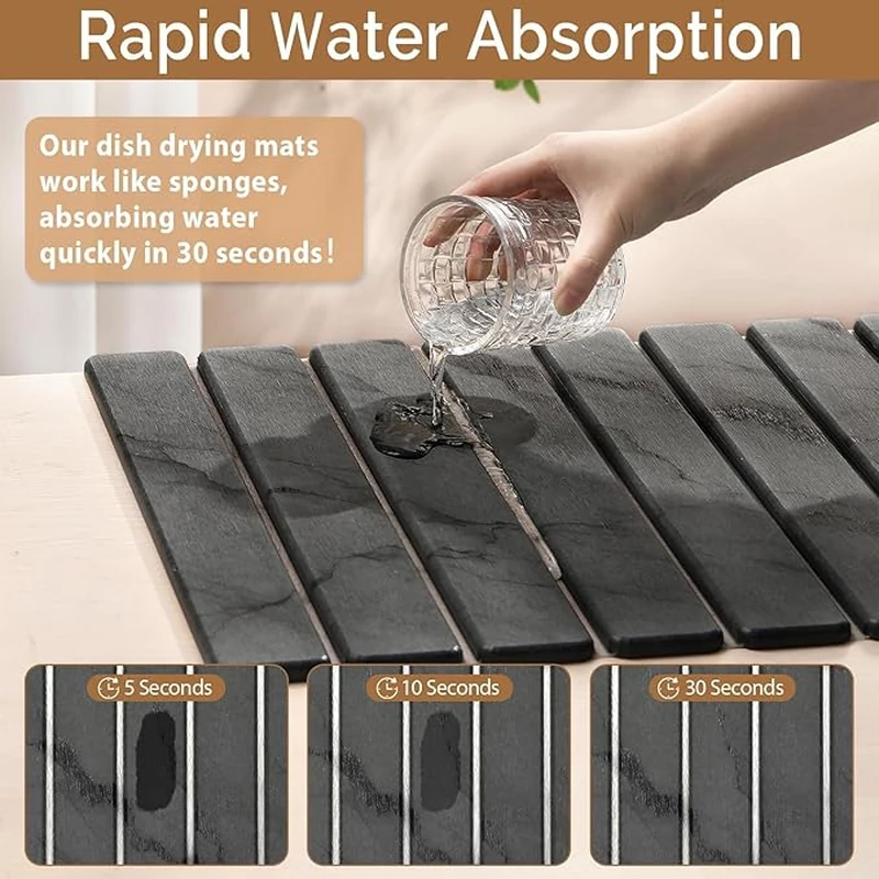 Foldable Diatomite Stone Vanity Mat