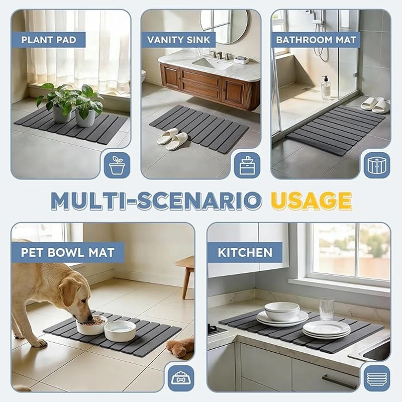 Foldable Diatomite Stone Bath Mat